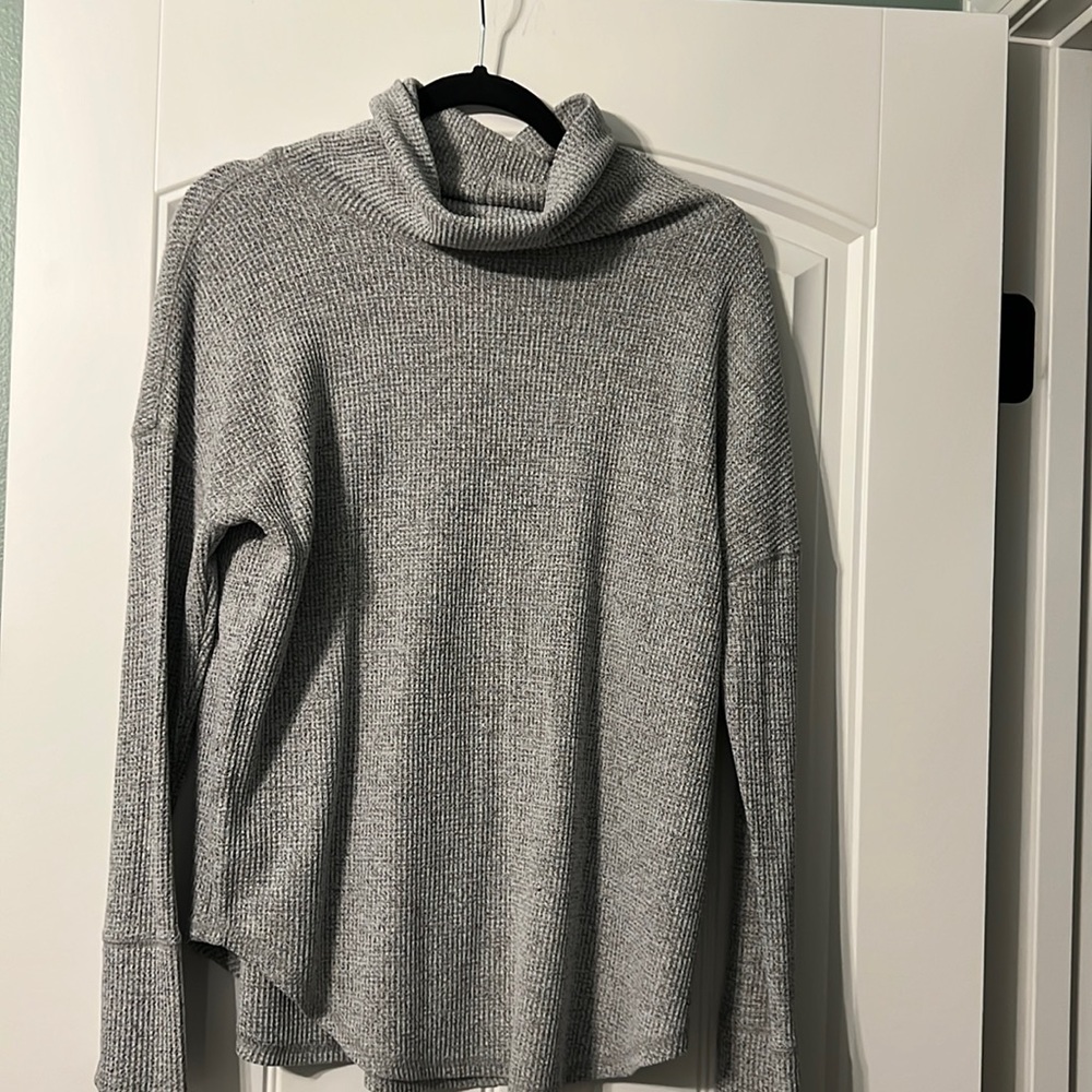 Gray turtle neck